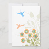 Fleur Whimsical et Faire-part de mariage d'oiseaux (Dos)