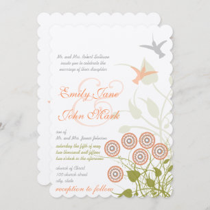 Fleur Whimsical et Faire-part de mariage d'oiseaux