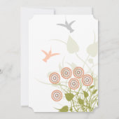 Fleur Whimsical et Faire-part de mariage d'oiseaux (Dos)