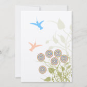 Fleur Whimsical et Faire-part de mariage d'oiseaux (Dos)