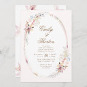 Fleur Whimsical Faire-part de mariage bohème (Devant / Derrière)