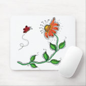 Fleur Whimsical sur le tapis de souris (Avec souris)