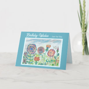 Fleur Whimsy couleur carte d'anniversaire