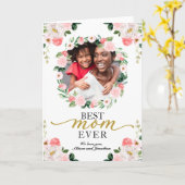 Fleur Wreath Meilleure Maman Jamais Mère Carte de  (Fleur jaune)