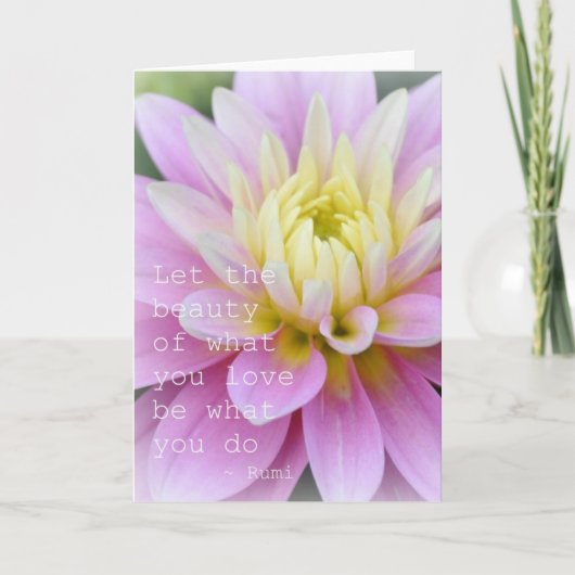 Fleur Zen - Carte Dahlia Citation Rumi (Devant)