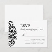 FLEURAGE NOIR & BLANC | RÉPONSE AU MARIAGE (Devant / Derrière)