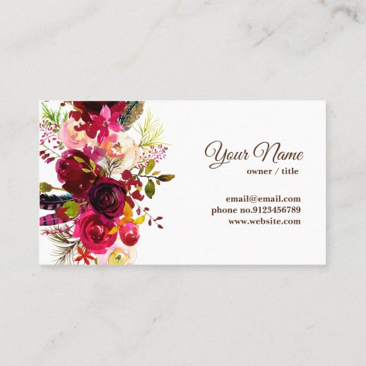 fleurie, boutique carte de visite (Dos)