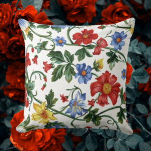 Fleurir avec audace – Coussin de jet floral élégan