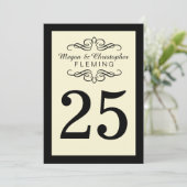 Fleurir Carte de Table Noir et Ivoire Numéro 25 (Debout devant)