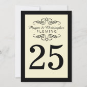 Fleurir Carte de Table Noir et Ivoire Numéro 25 (Dos)