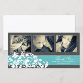 FLEURISME BLEUE | CARTE DE REMERCIEMENTS mariage (Devant / Derrière)