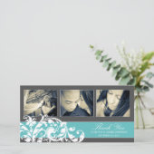 FLEURISME BLEUE | CARTE DE REMERCIEMENTS mariage (Debout devant)