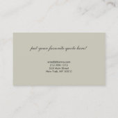 FLEURISME DE PEACOCK en Carte de visite TAN/GRAY (Dos)