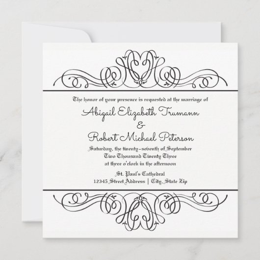 Fleurissement Floral Formel - Invitation de Mariag (Devant)