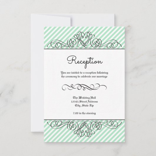 Fleurissement Floral Formel Menthe - Invitation de (Devant)