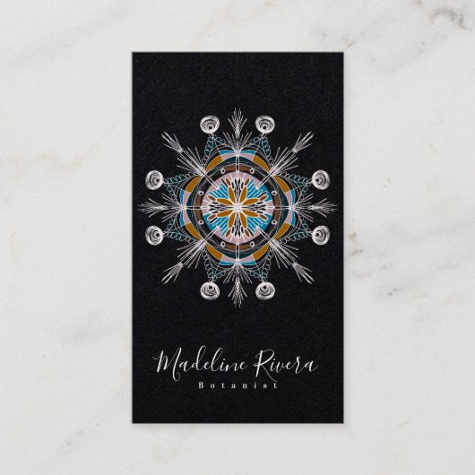 Fleuriste botanique Yoga Boho Mandala Carte de vis (Devant)