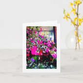 Fleuriste dans la carte de note d'impression d'art (Fleur jaune)