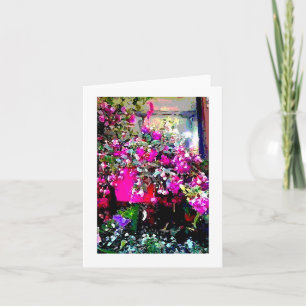 Fleuriste dans la carte de note d'impression d'art