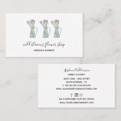 Fleuriste | Flower Shop Cute Carte de visite (Devant / Derrière)