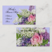 Fleuriste rose et carte de visite de lilas (Devant / Derrière)