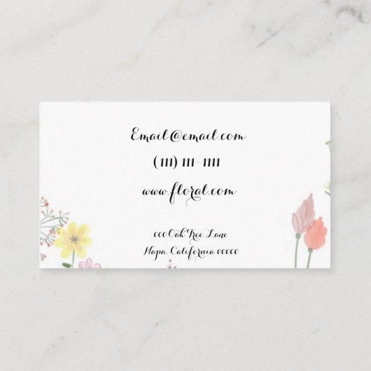 fleurit le carte de visite (Dos)