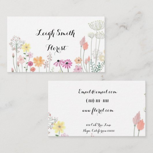 fleurit le carte de visite (Devant / Derrière)