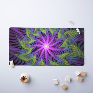 Fleuron vert violet Art Abstrait fractal moderne