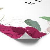 fleurons rose bordeaux mariage affiche de bienvenu (Coin)