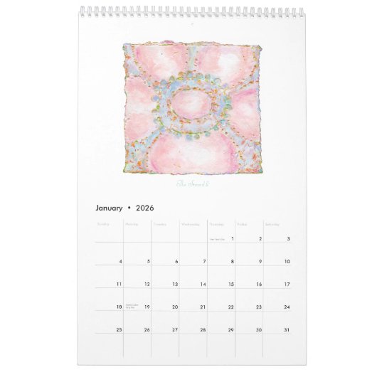 Fleurs 2026 Calendrier vertical (Jan 2026)