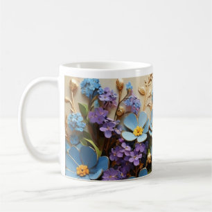 Fleurs 3D minuscules avec Mug Outline Or