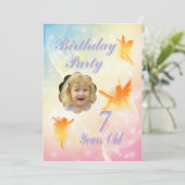 Fleurs 7ème anniversaire invitation de fête (Debout devant)