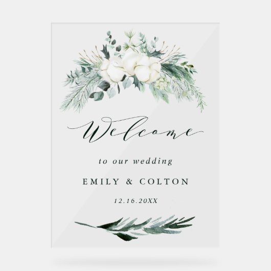 Fleurs à feuillage persistant et coton Elégant Mar (Recto)