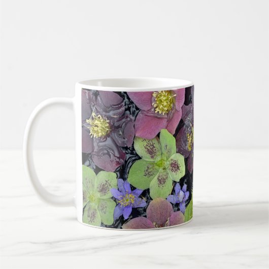 Fleurs à hellebore colorées imprimer tasse (Gauche)