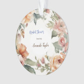 Fleurs à l'aquarelle Mariage minimaliste Shower (devant)