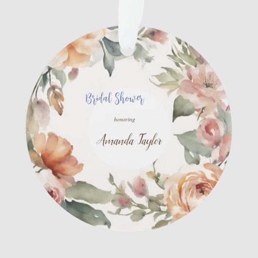 Fleurs à l'aquarelle Mariage minimaliste Shower (devant)