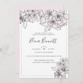 Fleurs à main vierge Invitation Sweet sixteen (Devant / Derrière)