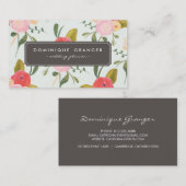 Fleurs à main vintage Carte de visite (Devant / Derrière)