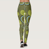 Fleurs à petits pois sport de printemps leggings v (Dos)