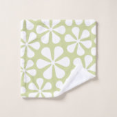 Fleurs Abstraites blanches sur chaux (Gant de toilette)