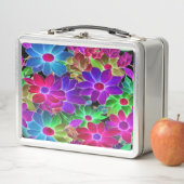 Fleurs Abstraites colorées #229 - Lunchbox en méta (En situation)