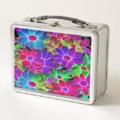 Fleurs Abstraites colorées #229 - Lunchbox en méta (Devant)