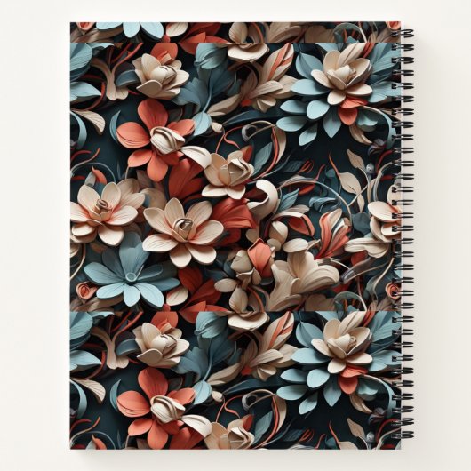 Fleurs abstraites colorées Carnet spiral (Dos)