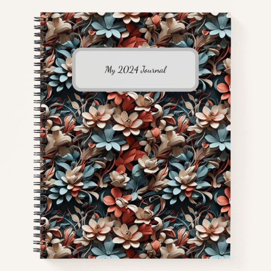 Fleurs abstraites colorées Carnet spiral (Devant)