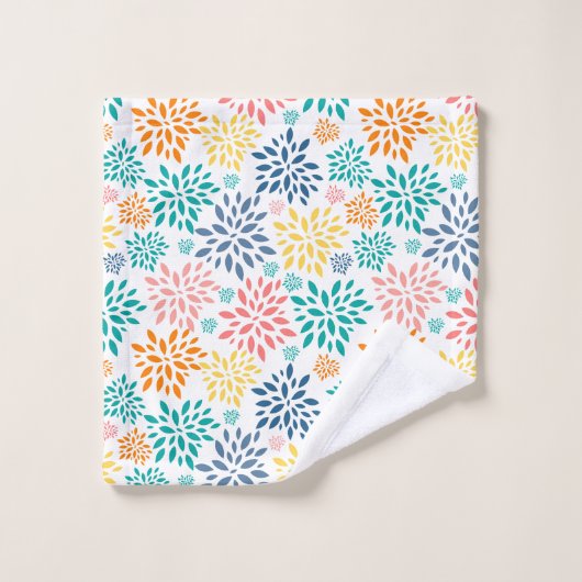 Fleurs abstraites colorées motif (Gant de toilette)