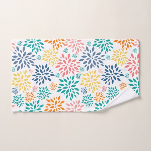 Fleurs abstraites colorées motif (Serviette à main)