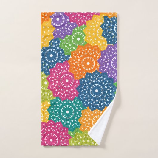 Fleurs Abstraites colorées vives (Serviette à main)