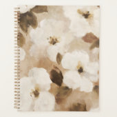 Fleurs Abstraites Crème Marron Beige (Devant)