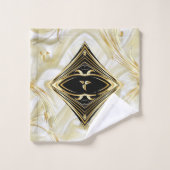 Fleurs Abstraites d'argent ou d'or sur - Silk & Ar (Gant de toilette)