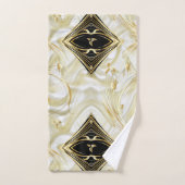 Fleurs Abstraites d'argent ou d'or sur - Silk & Ar (Serviette à main)