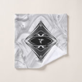 Fleurs Abstraites en argent sur soie & art (Gant de toilette)